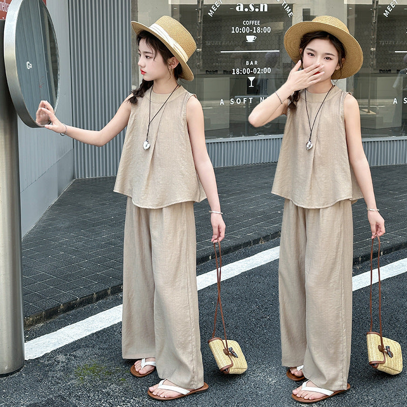 Summer Chinese Style Pants Two-piece Set Children's Suit