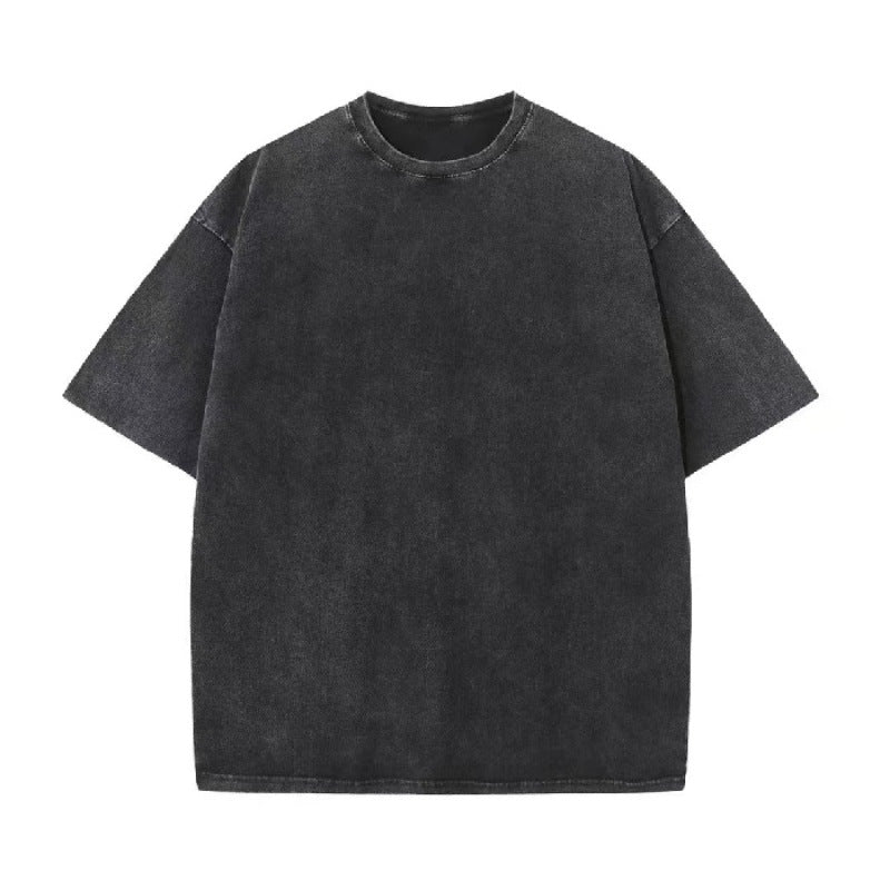 Women's & Men's Summer Fashion Waxed Washed Old Short-sleeved Large Size T-shirt