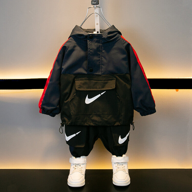 Children's Hook Clothes Handsome Sports Shell Jacket Two-piece Middle Children's Suit