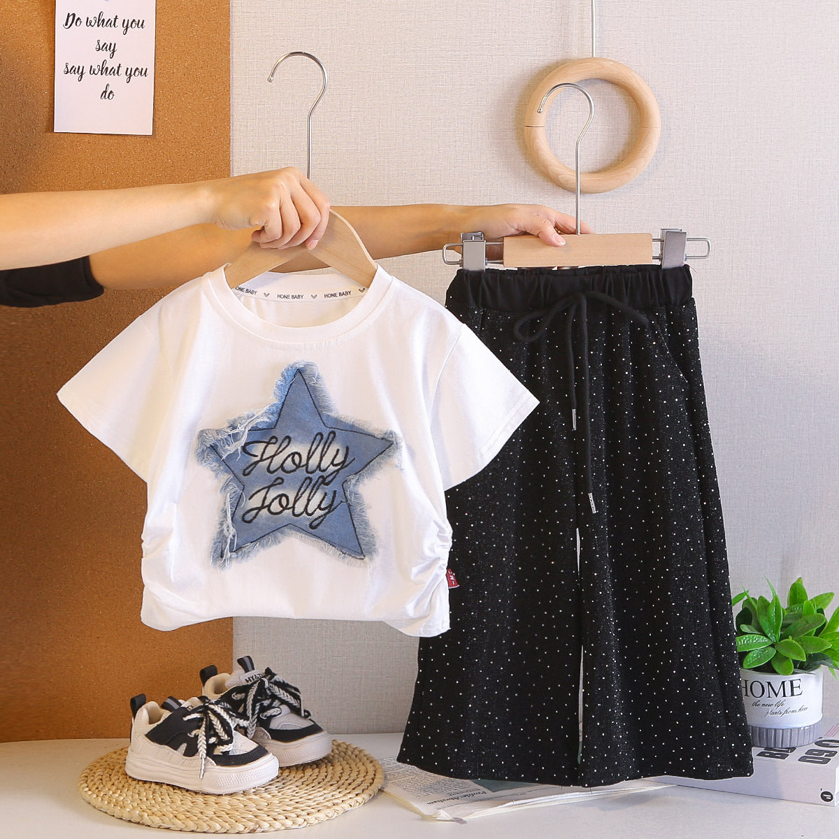 Children's Summer Fashion Short-sleeved Trousers Two-piece Tide Children's Suit