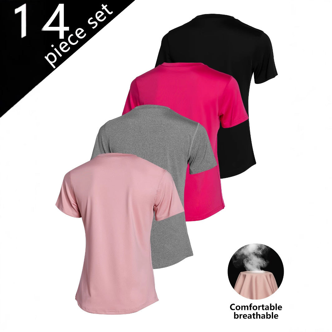 Women's Solid Color Sleeve Summer Slim Fit Women's T-shirt