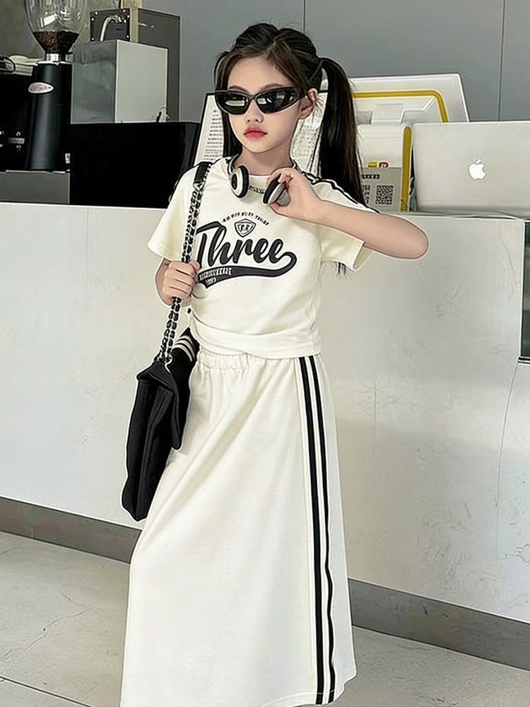 Children's Short-sleeved T-shirt Summer Top Fashionable Short Children's Suit