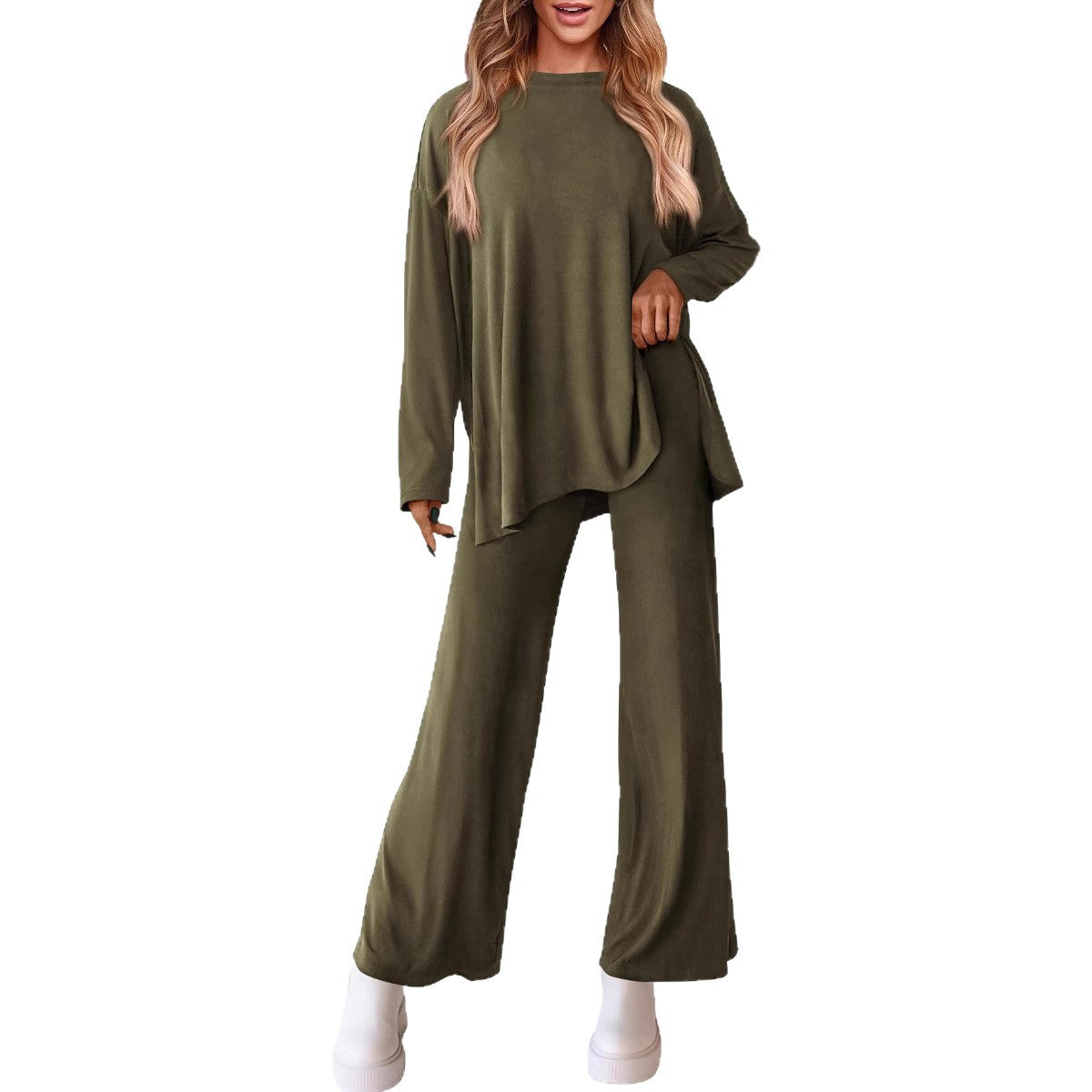Women's Fresh Sweet Knitted Solid Color For Fashion Casual Suit