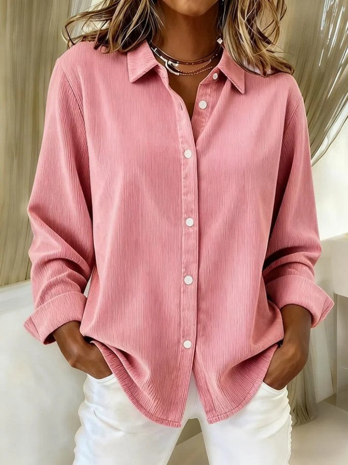 Classic New Women's Corduroy Casual Shirt Blouse