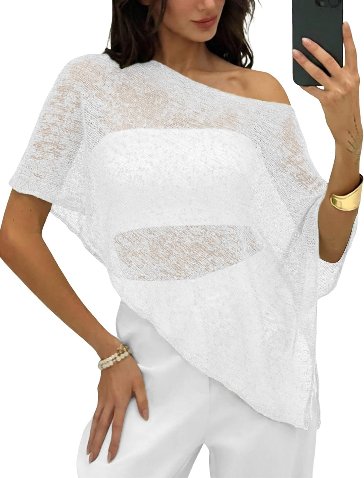 Women's Shawl Sun Protection Loose Idle Thin Ice Silk Lace Shirt, Chiffon Shirt