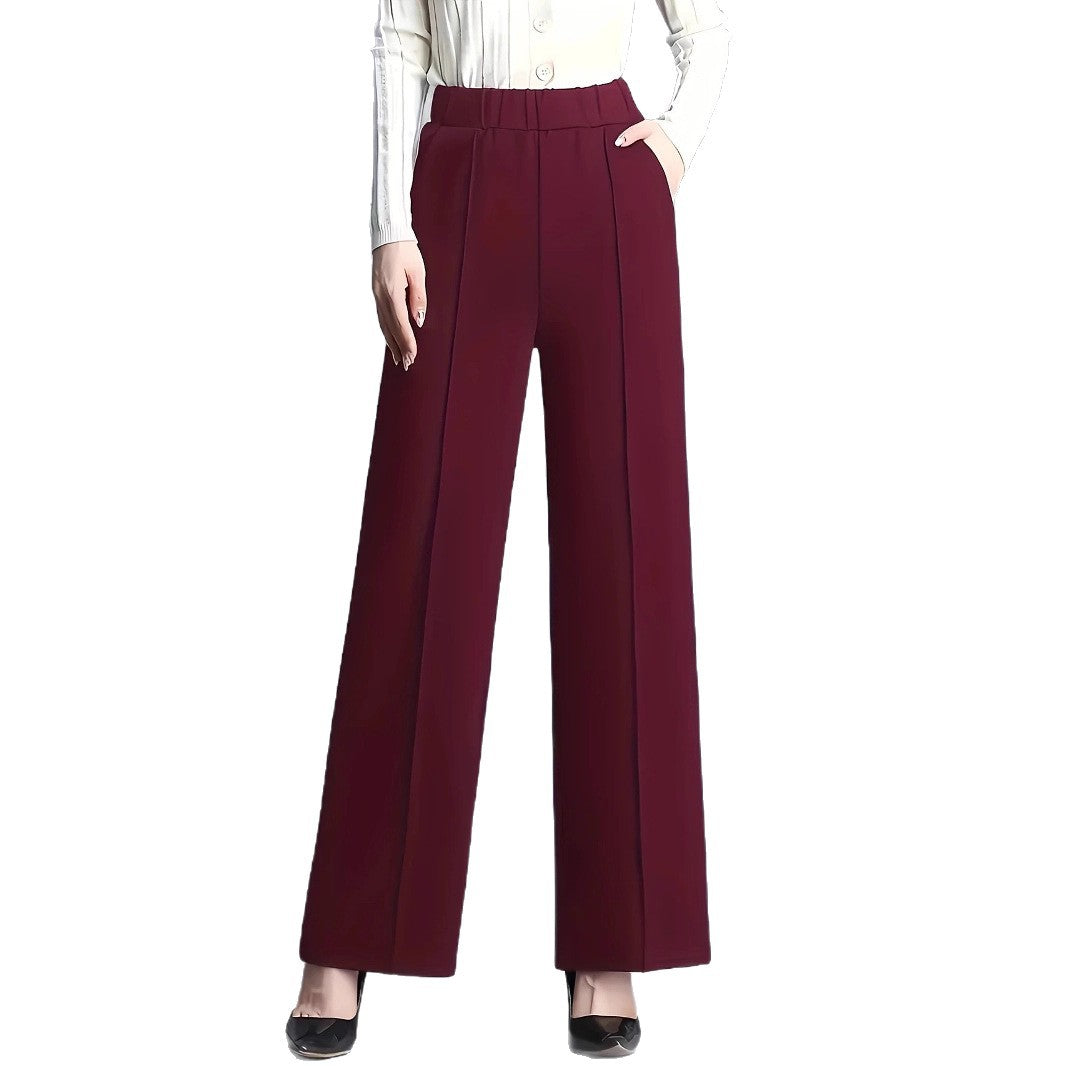 Women's Solid Color Wide Leg High Waist Loose Casual Pants