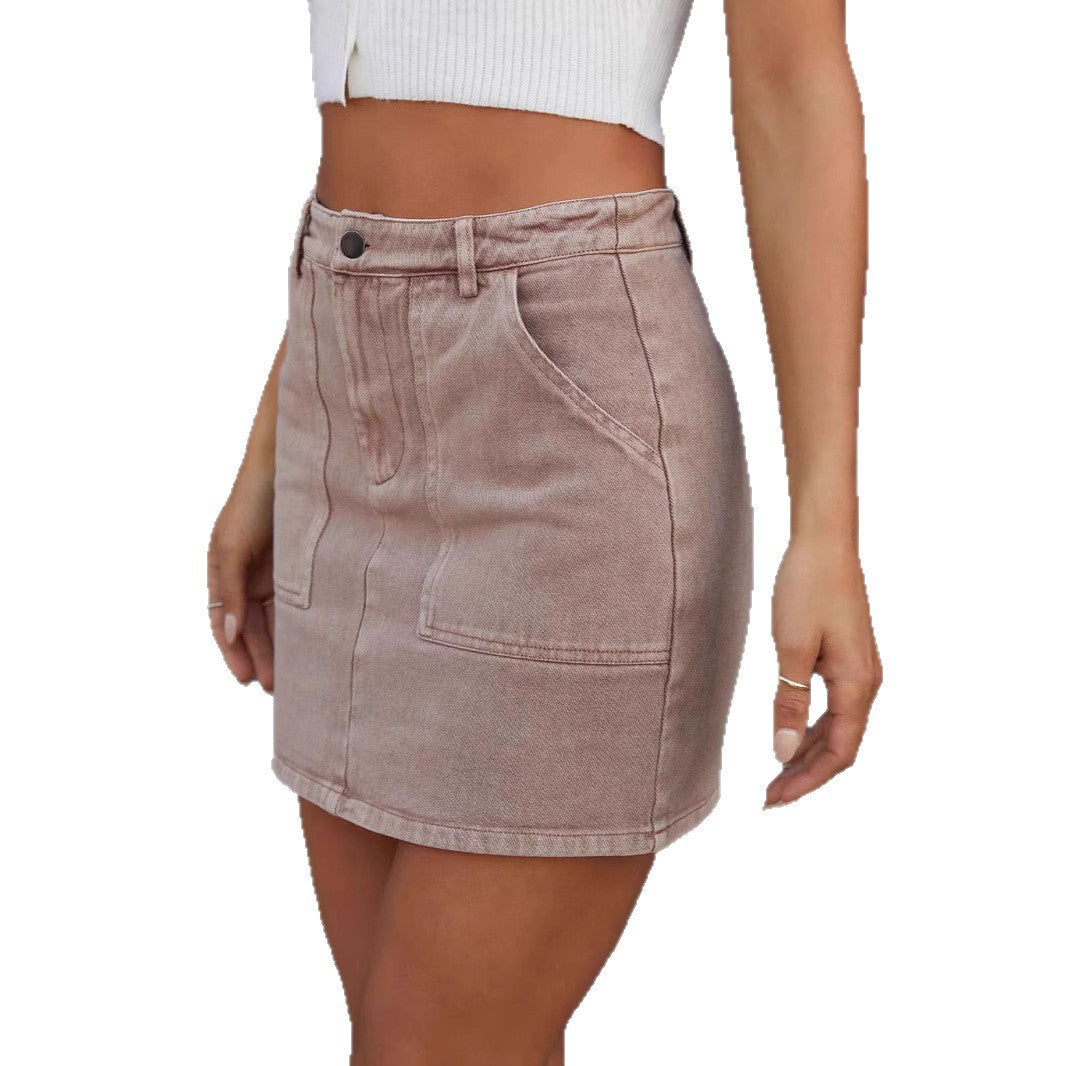 Classy Creative Hot Denim Washed Sheath Skirt