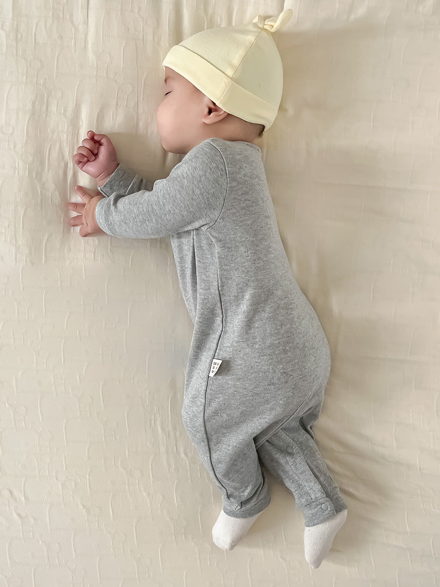 Born Infant Pair Of Buckles Split Jumpsuit Snap Button Clothes Jumpsuit, Climbing Suit