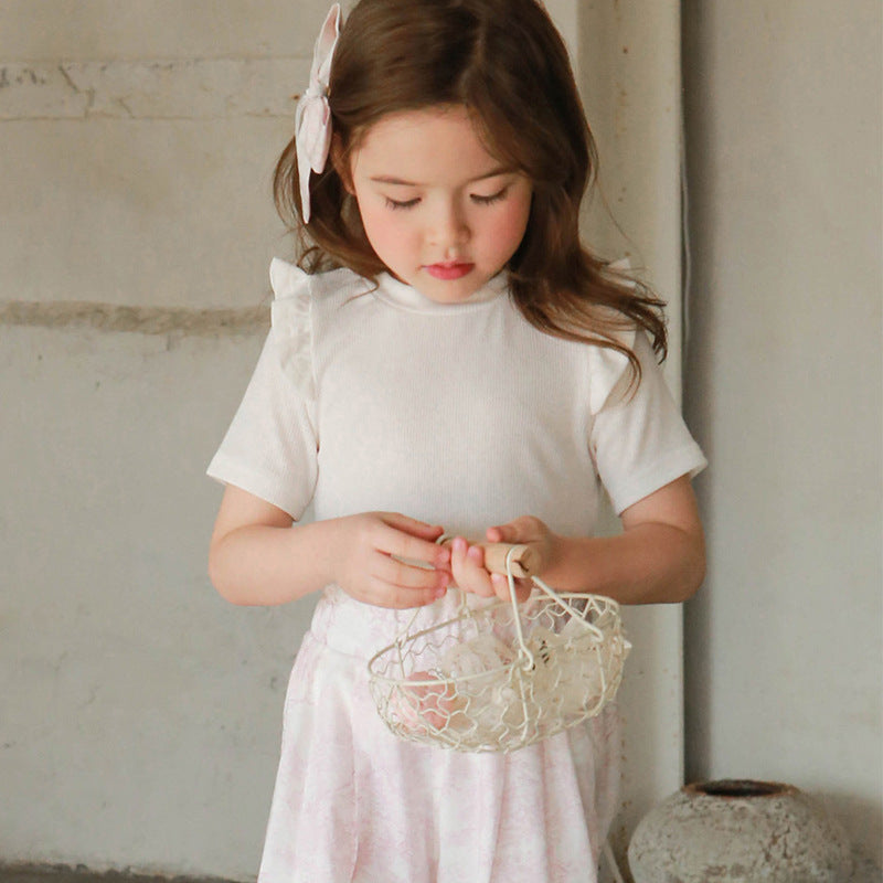 Children's Summer Strawberry Shan Clothing Solid Color Children's T-shirt