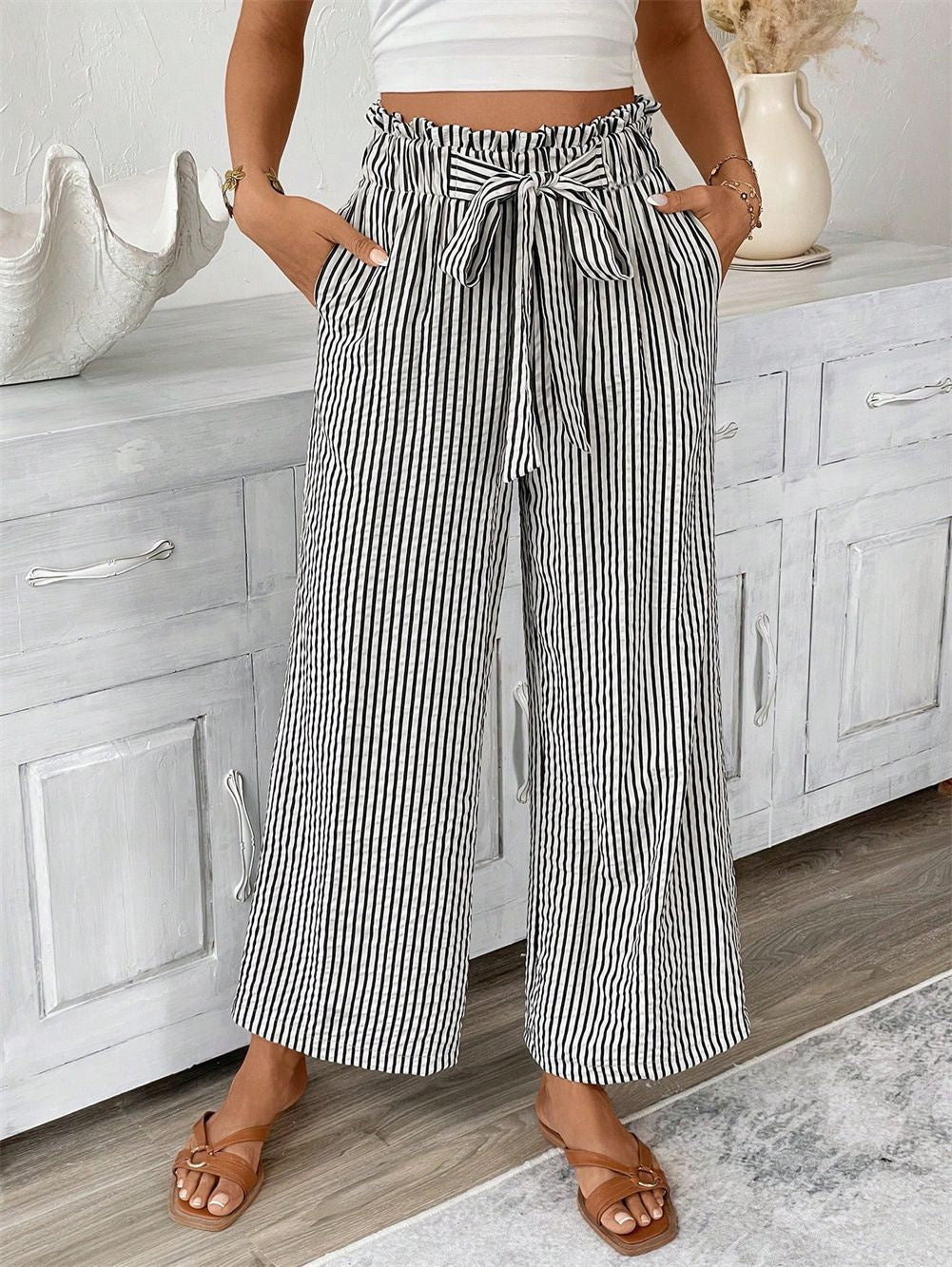 Stylish Innovative Women's Striped Elegant Female Casual Pants