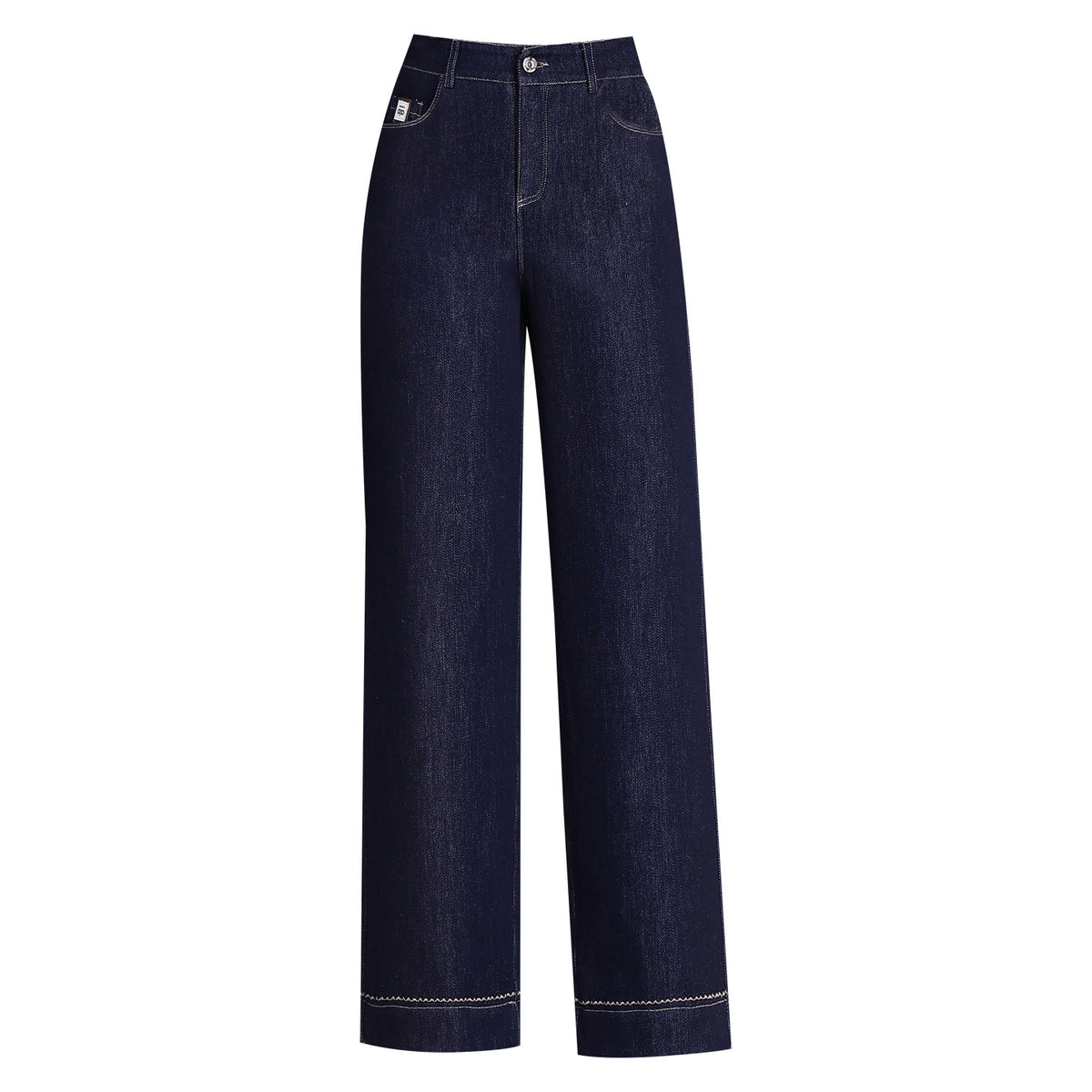 Women's Denim Blue High Waist Veet Thickening Casual Pants