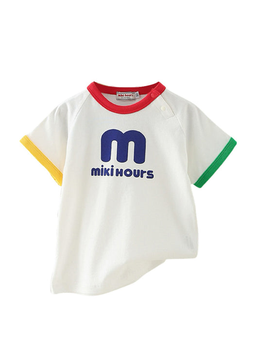 Children's Short-sleeved T-shirt Summer Half Sleeve Top Pure Parent-child Outfit