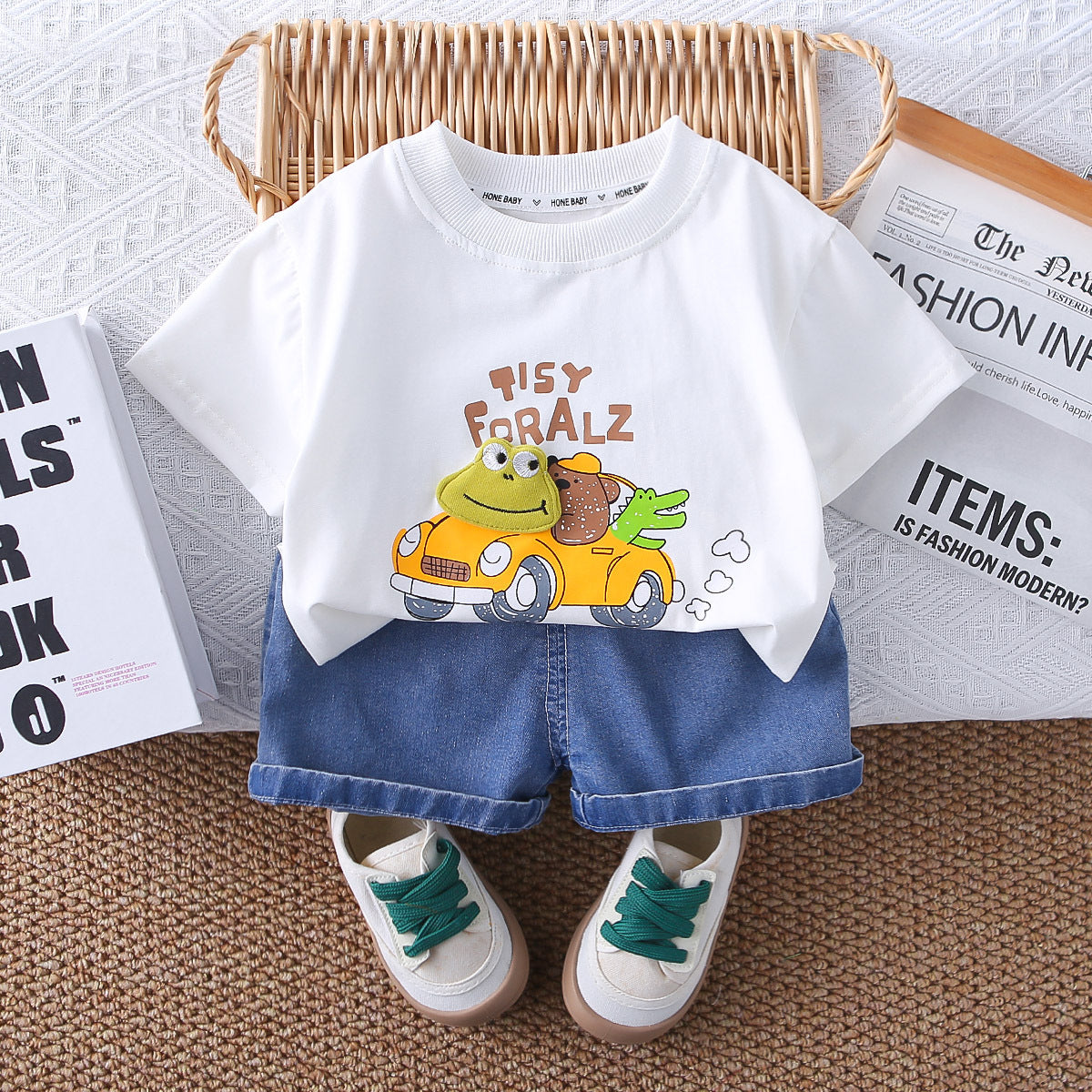 Children's Summer Short-sleeved Thin Casual Western Style Children's Suit