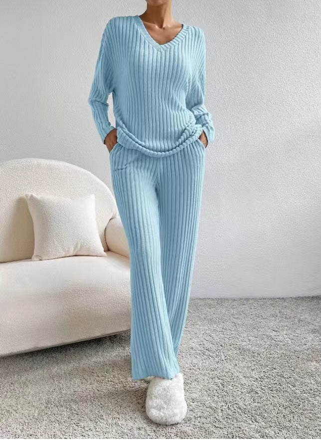 Two-piece Straight Loose Temperament Sunken Stripe Fashion Casual Suit