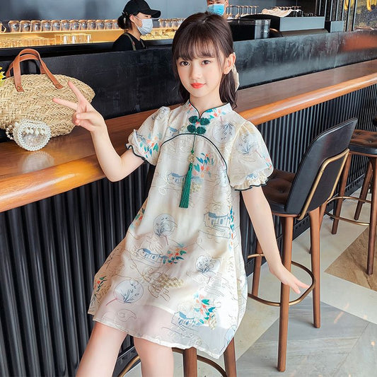 Children's Cheongsam Summer Fashionable Chinese Style Princess Children's Dress
