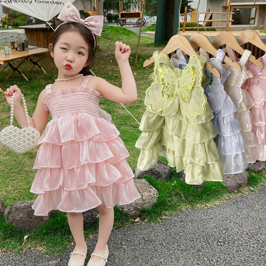 Children's Skirts Summer Western Style Clothing Cake Braces Skirt Children's Dress