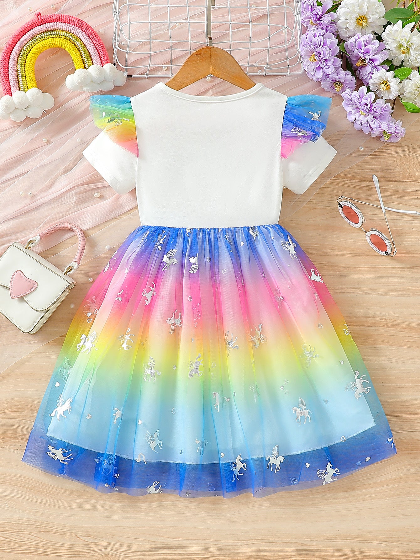 Children's Unicorn Summer Short Sleeve Trendy Skirt Children's Dress