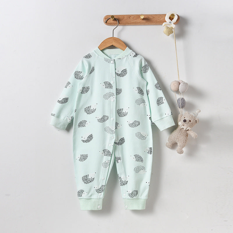 Children's Three Cotton Long-sleeved Jumpsuit Boneless Rompers Pajamas Outdoor Clothing Single Jumpsuit, Climbing Suit