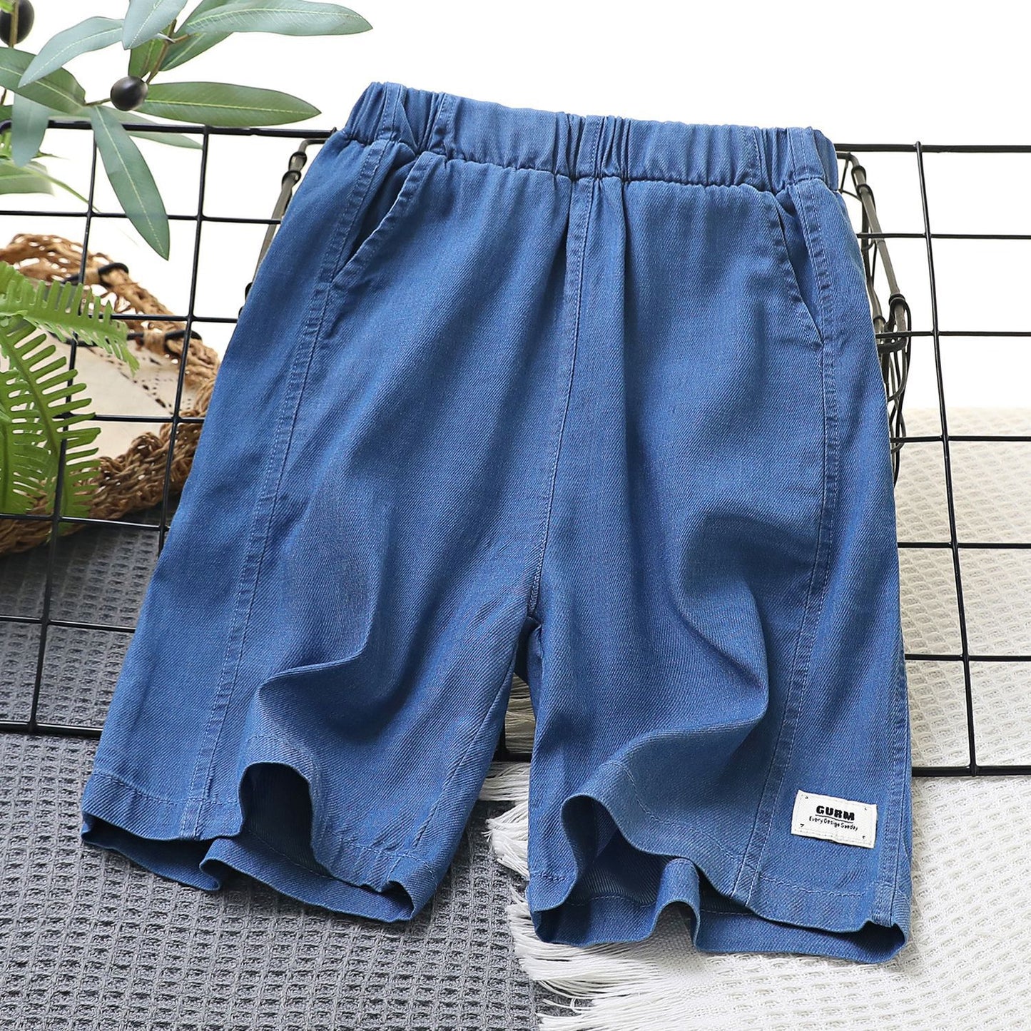 Children's Denim Medium Large Washed Cool Silk Children's Pants