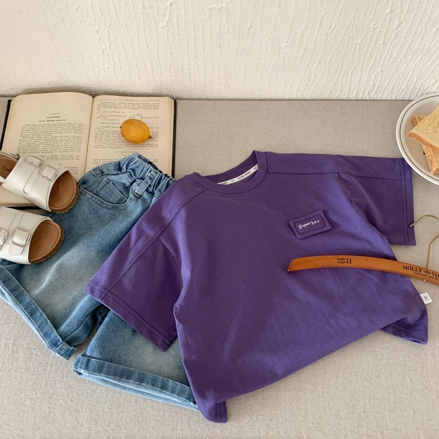 Children's Summer Personality Stitching Casual Fashion Pure Children's T-shirt