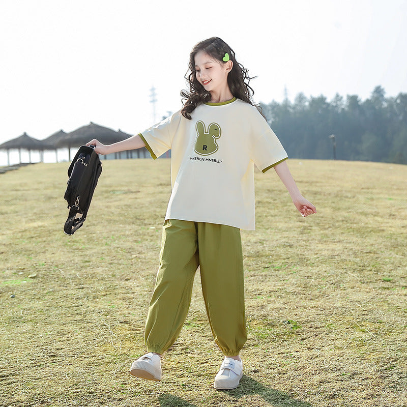 Children's Summer Sports Fashionable Medium Big Two-piece Children's Suit