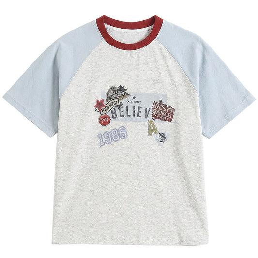 Western Style Top Summer Thin Breathable Children's T-shirt