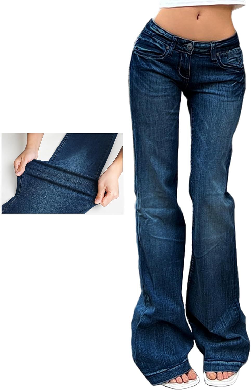 Women's American Retro Hot Low Waist Bell-bottom Slim Slimming Jeans