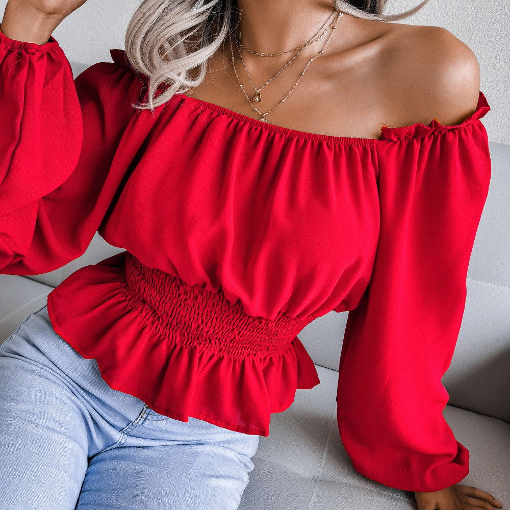 Women's Style Sexy Hem Ruffled Chiffon Tops
