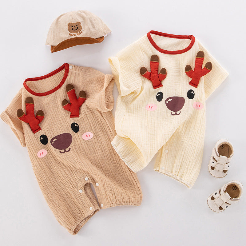 Summer Spring Short-sleeved Gauze Jumpsuit Thin Clothing Pure Jumpsuit, Climbing Suit