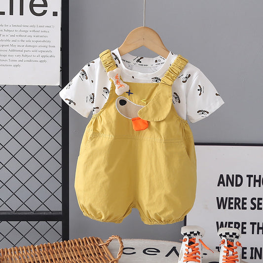 Suits Cute Clothes Western Style Puppy Suspender Pants Children's Suit