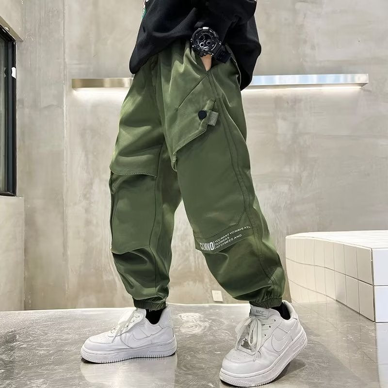 Children's Overalls Teens Boyish Look Spring Clothing Fried Street Casual Children's Pants