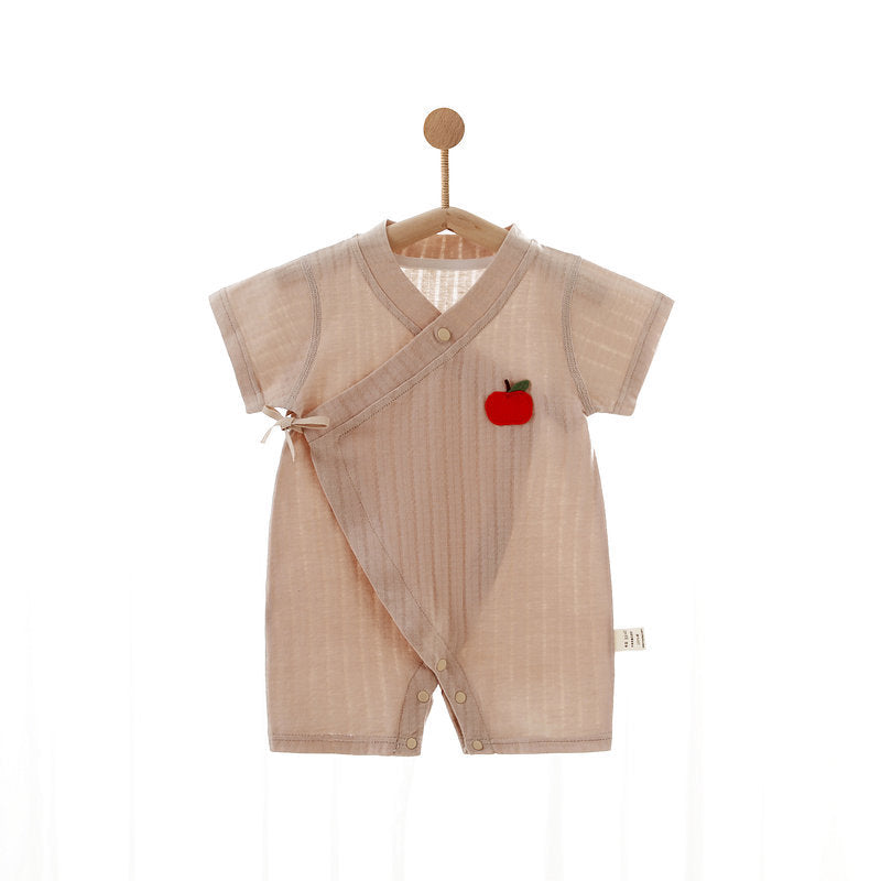 Thin Gown Cotton Jumpsuit Romper Four Sleeping Air Conditioning Pure Jumpsuit, Climbing Suit