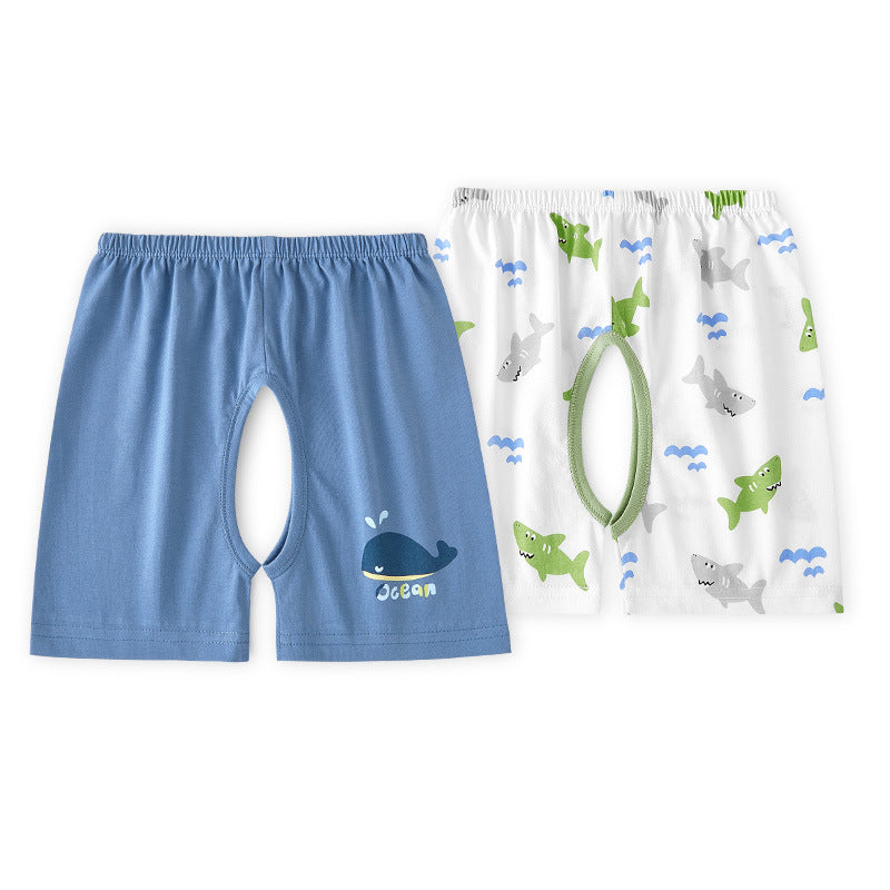 Children's Cotton Thin Summer Shorts Open Fork Children's Pants