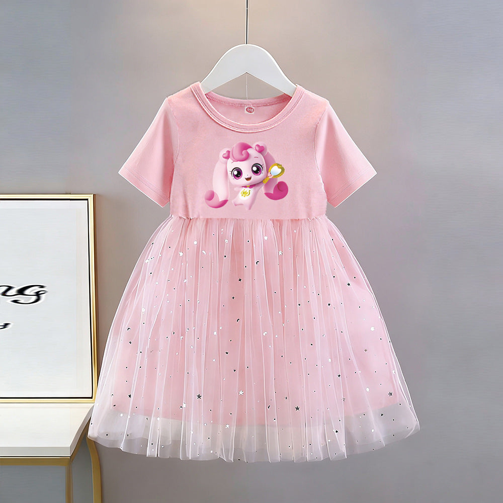 Children's Wonderful Cute Summer Short Sleeve Princess Children's Dress