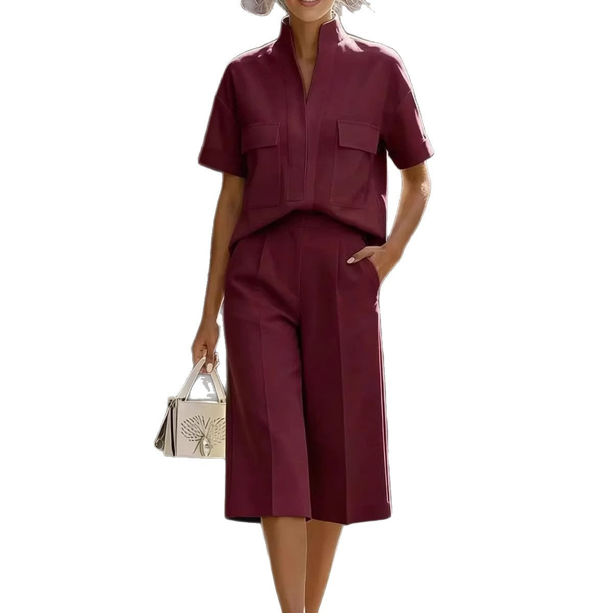 Attractive Women's Spring Loose Solid Color Fashion Casual Suit