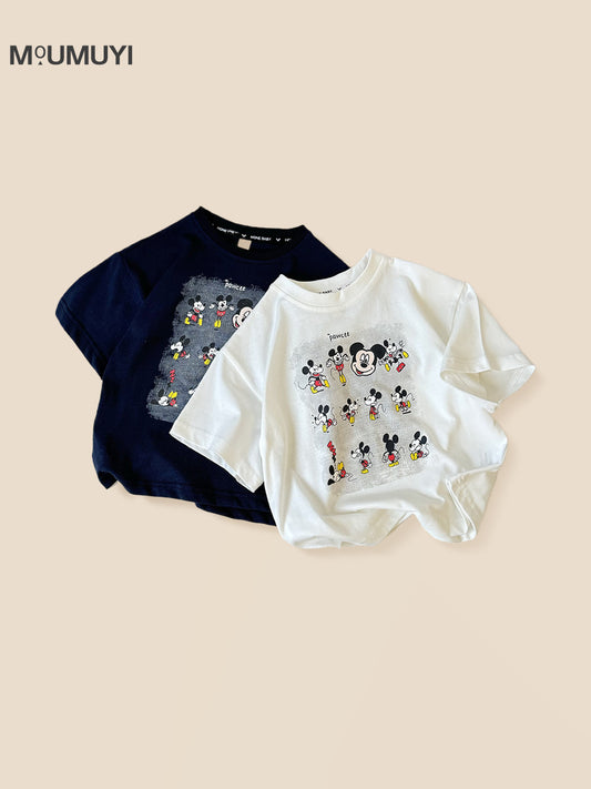 Children's Short-sleeved Korean Style Casual Cartoon Printed Western Loose Children's T-shirt