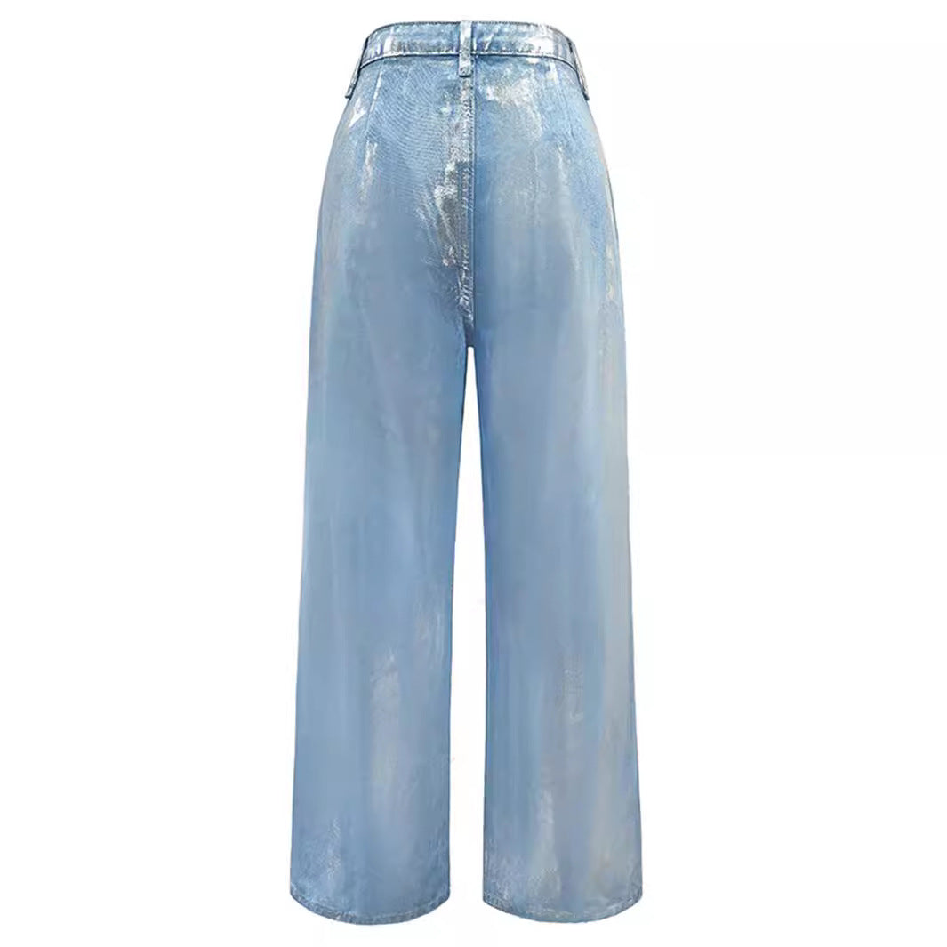 Hot Sier Craft Washed Light Color Loose Personality Street Pants