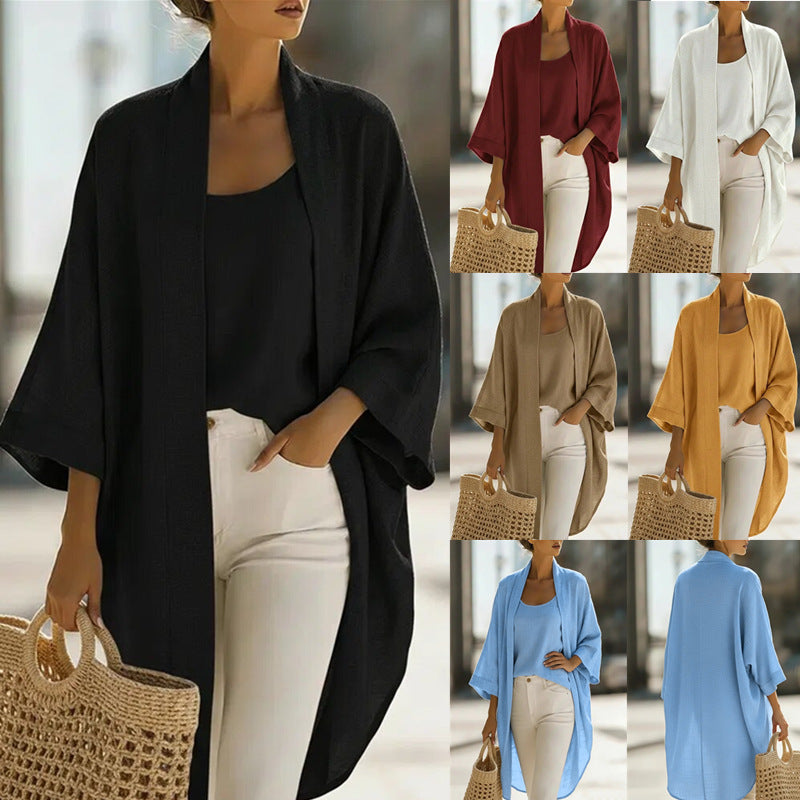 Women's Linen Two-piece Set Leisure Commute Versatile Vests