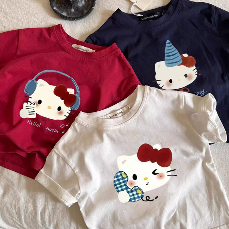 Cat Short-sleeved Summer Toddler Casual Trendy Half Sleeve Children's T-shirt