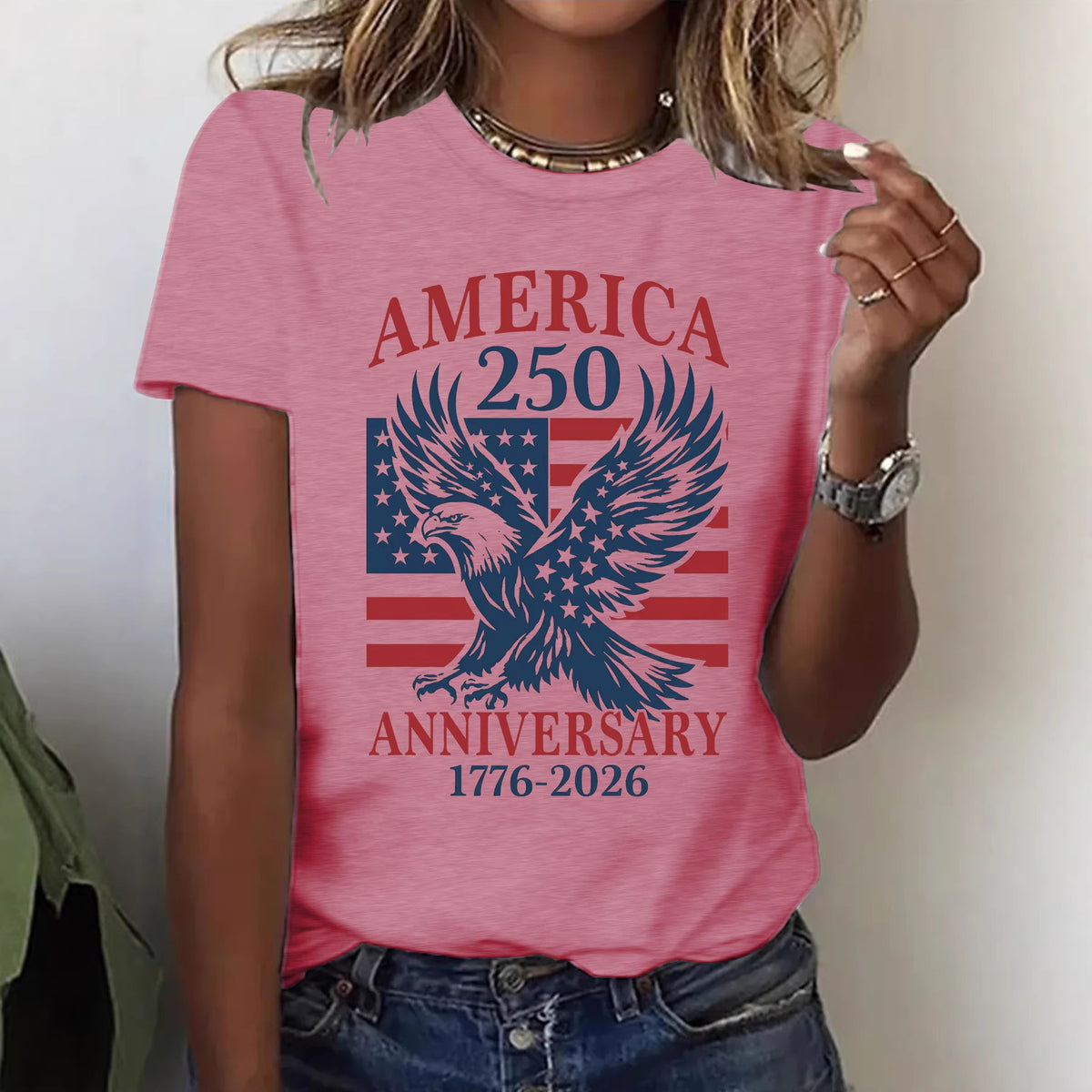 Women's Short-sleeved Shirt With Patriotism The Theme Women's T-shirt