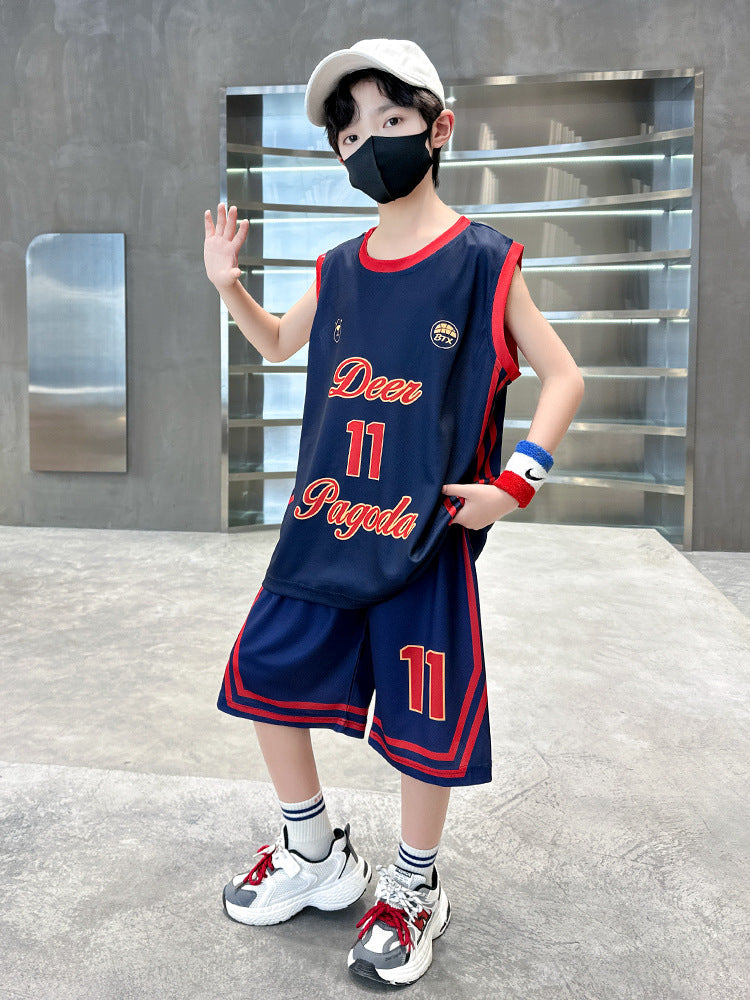 Children's Summer Middle Big Sportswear Jersey Basketball Wear Sleeveless Vest Children's Suit
