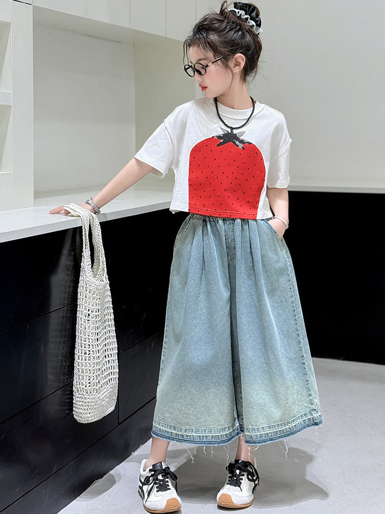 Children's Clothing Big Short Top Pants Two-piece Children's Suit