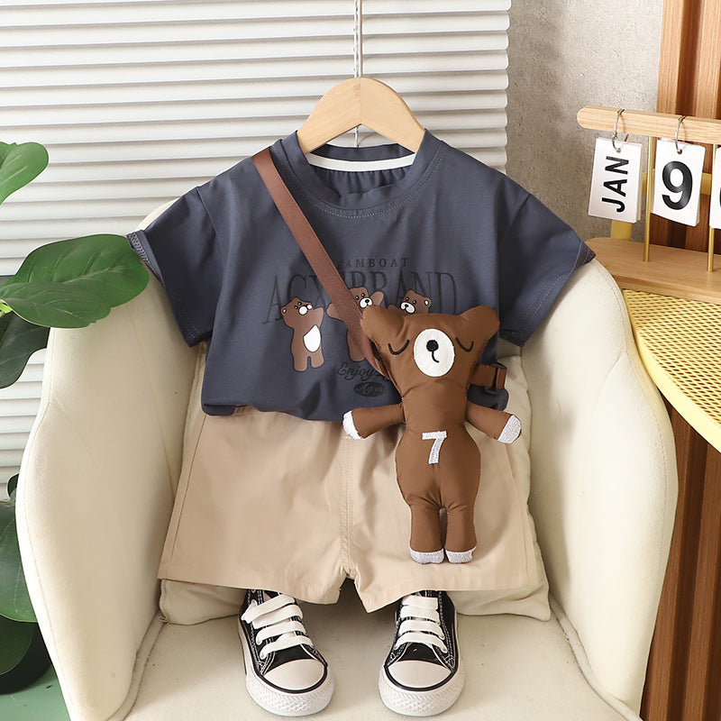 Children's Short-sleeved T-shirt Summer Clothing Shorts Clothes Children's Suit