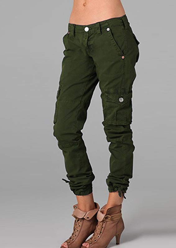 Trendy Casual Women's Tactical Sports Green Casual Pants