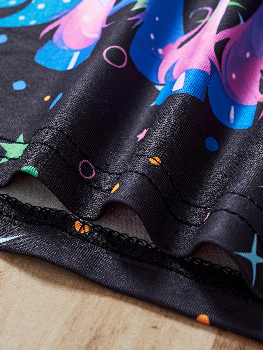 Children's Summer Short-sleeved Trousers Cartoon Unicorn Two-piece Children's Suit