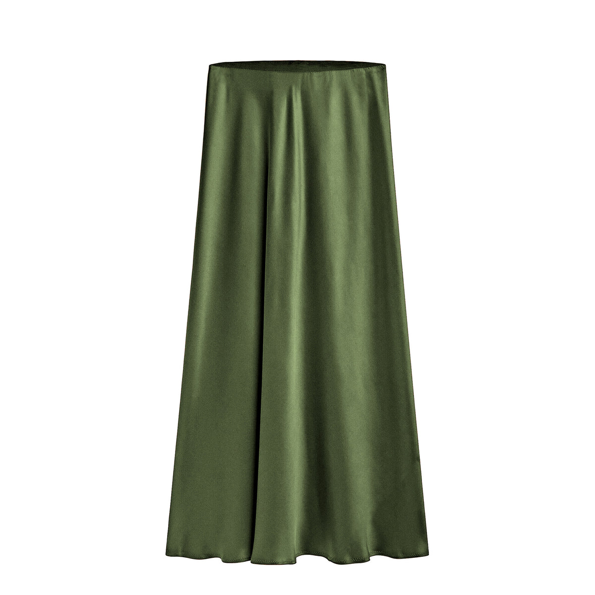 Women's Satin High Waist Elastic Quality Split Skirt