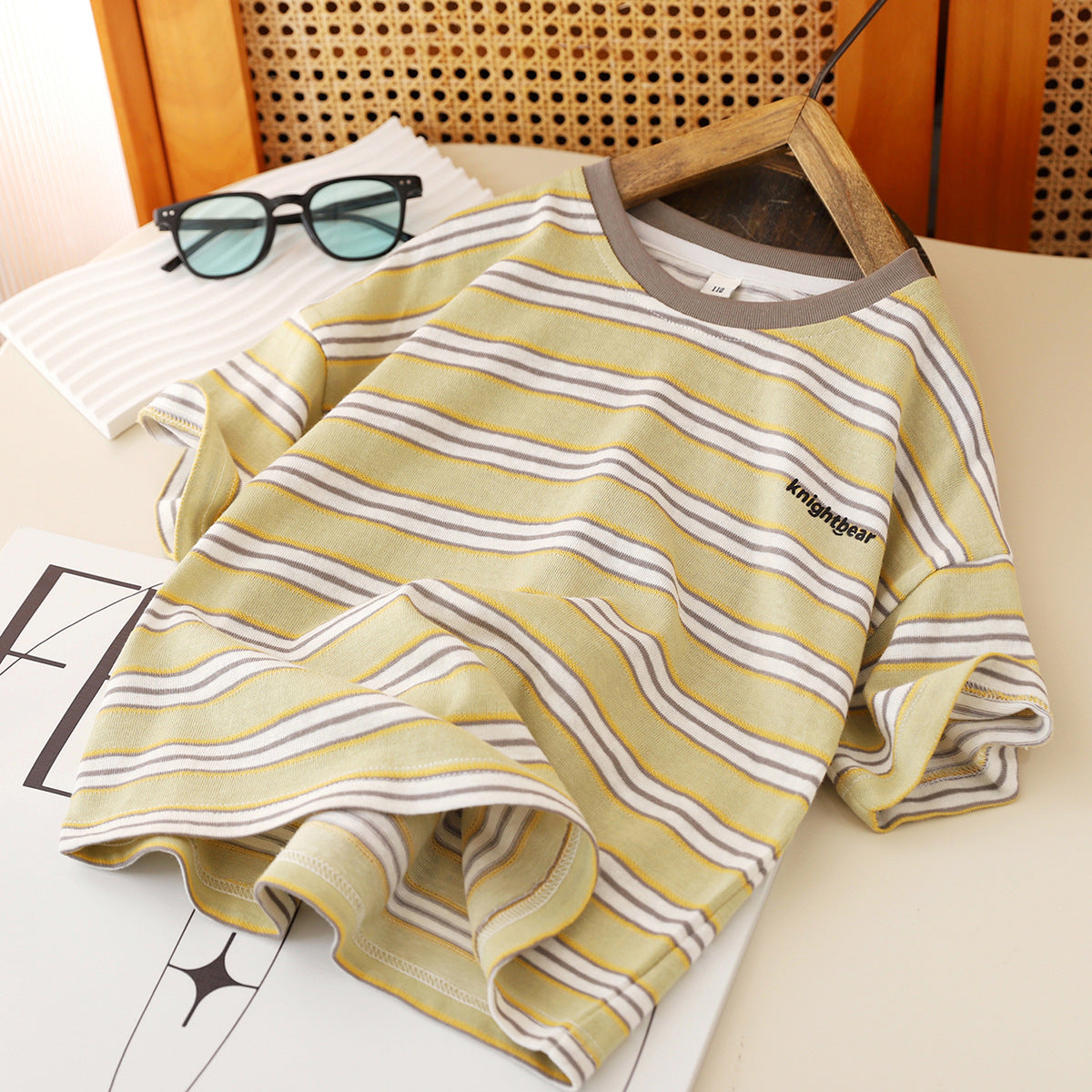 Children's Clothing Striped Short-sleeved Western Style Color Stripes Casual Half Sleeve Children's T-shirt