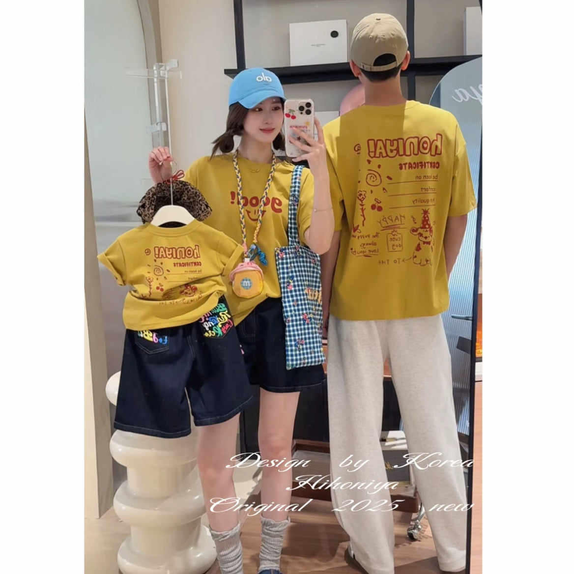 Fried Street Summer Clothes Family Three Or Four Cartoon Parent-child Outfit
