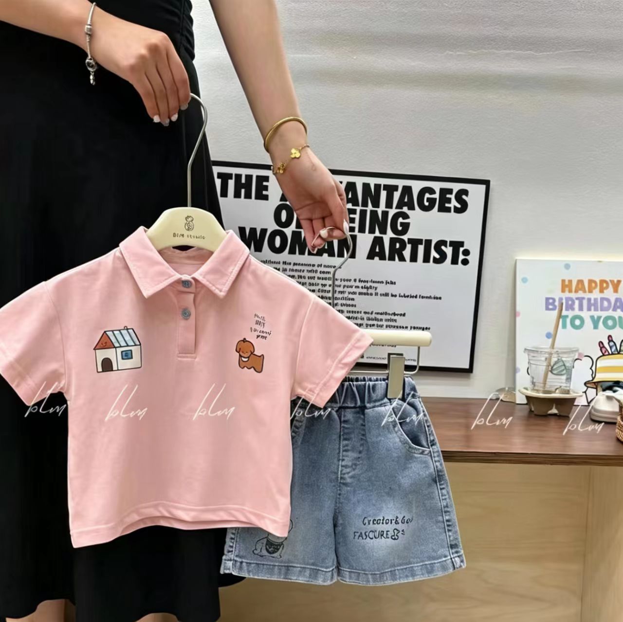 Children's Clothing Casual Cotton Shirt Lapel Short Sleeve Children's Suit