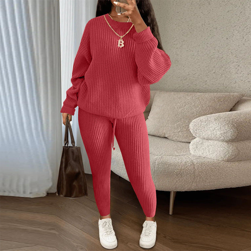 Durable Women's Knitting Trousers Woolen Yarn Fashion Casual Suit